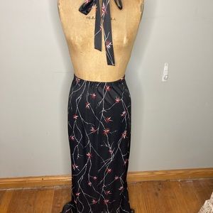 Authentic Vintage 1970s NWT Maxi Skirt With Side Slit Size M/L